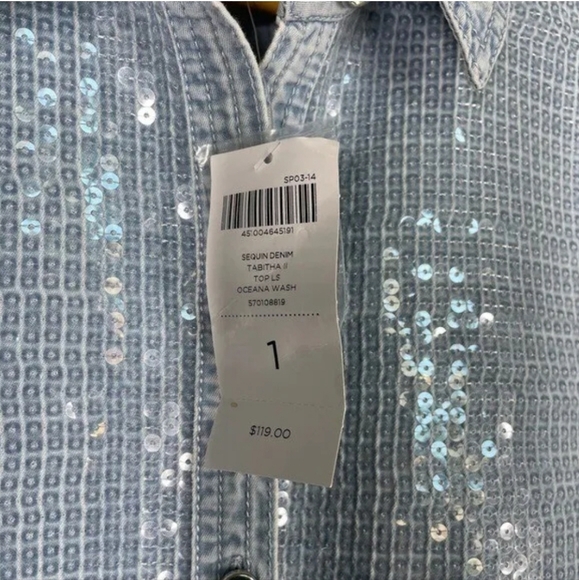 Chico (size1) Sequins womens button down - Picture 3 of 3